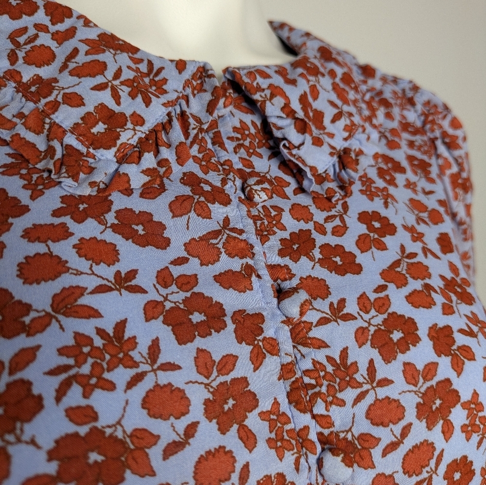Madewell Floral Print Dress in Red and White - Picture 3 of 8